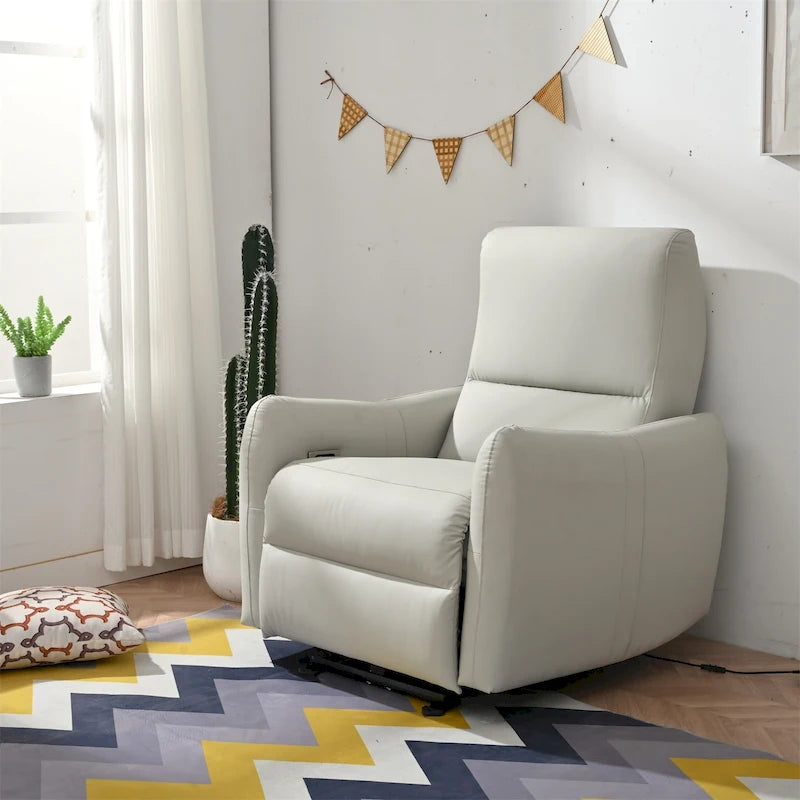 Power Recliner with USB Port, Space-Saving Wall Hugger Recliner