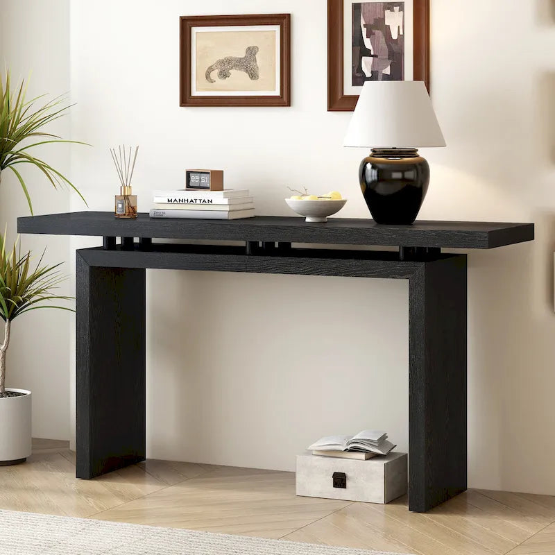 59 Floating Console Table with Ash Veneer