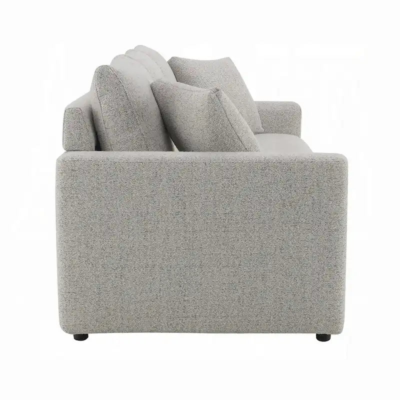 Sleeper Sofa, Full Fold Out Bed, 2 Pillows, Gray Boucle, 89 Inch