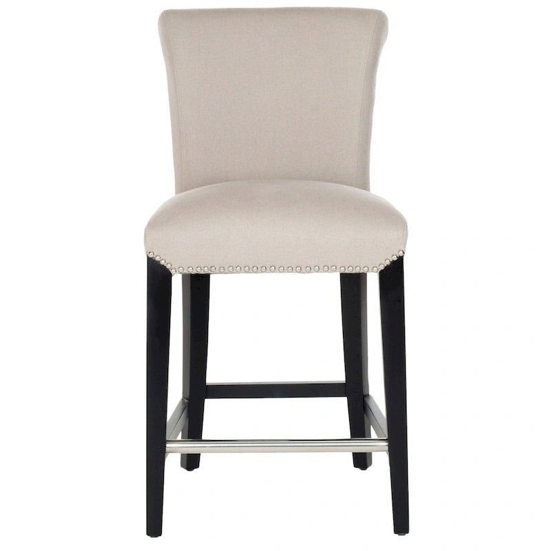 Black Faux Leather 23-inch Counter Stool - 18.7 W x 23 D x 36.4 H - 19Wx23Dx36H