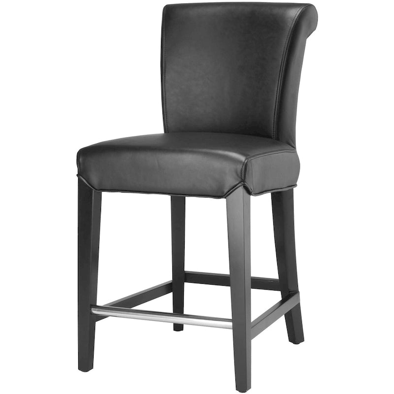 Black Faux Leather 23-inch Counter Stool - 18.7 W x 23 D x 36.4 H - 19Wx23Dx36H
