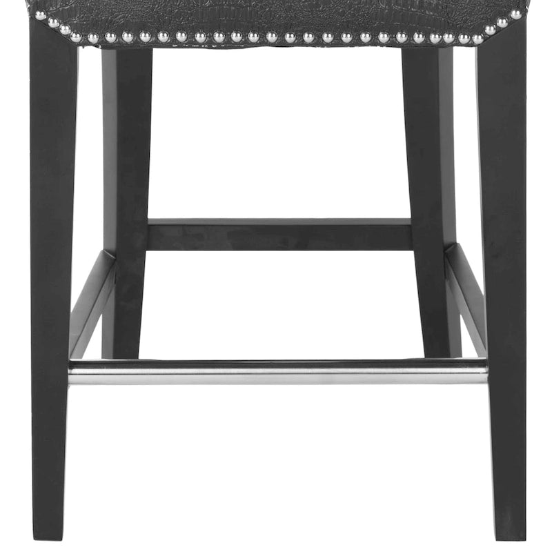 Black Faux Leather 23-inch Counter Stool - 18.7 W x 23 D x 36.4 H - 19Wx23Dx36H