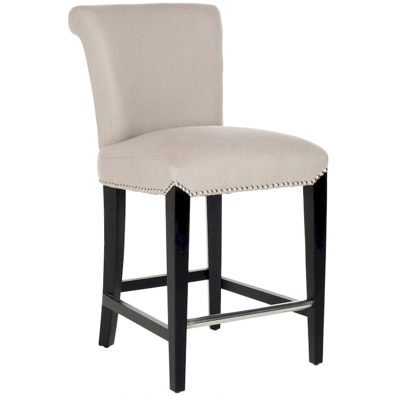Black Faux Leather 23-inch Counter Stool - 18.7 W x 23 D x 36.4 H - 19Wx23Dx36H