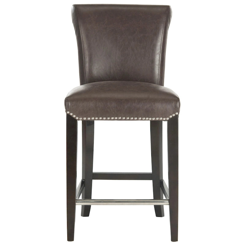 Black Faux Leather 23-inch Counter Stool - 18.7 W x 23 D x 36.4 H - 19Wx23Dx36H