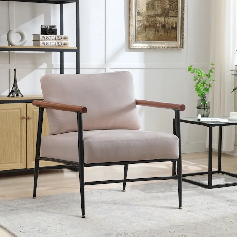 Comfy Simple Upholstered Single Armchair for Living Room
