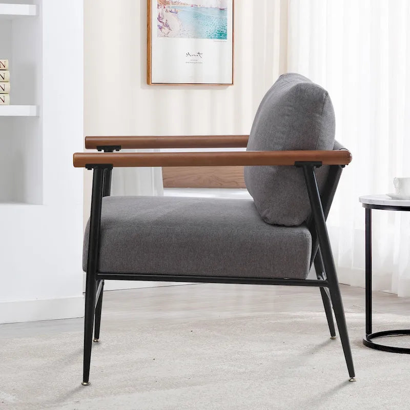 Comfy Simple Upholstered Single Armchair for Living Room