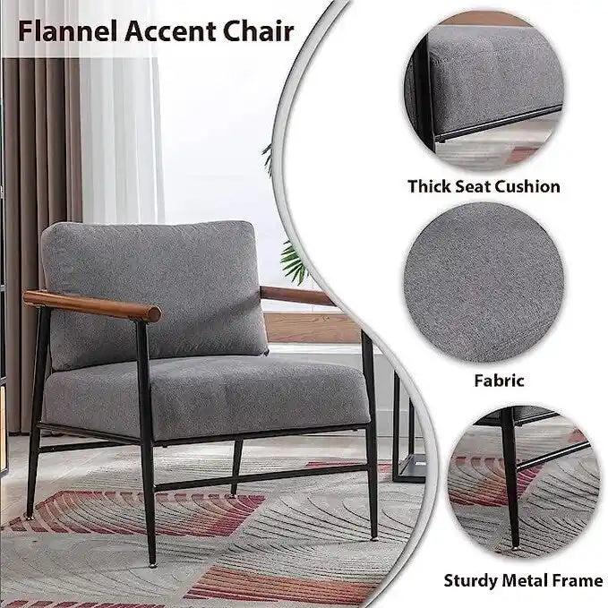 Comfy Simple Upholstered Single Armchair for Living Room