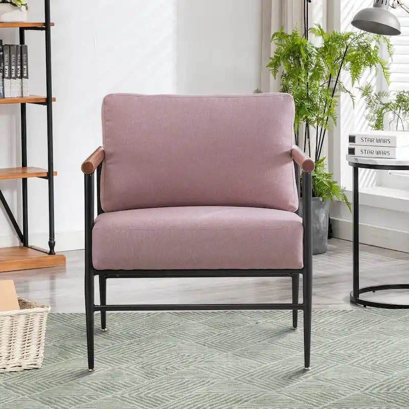 Comfy Simple Upholstered Single Armchair for Living Room