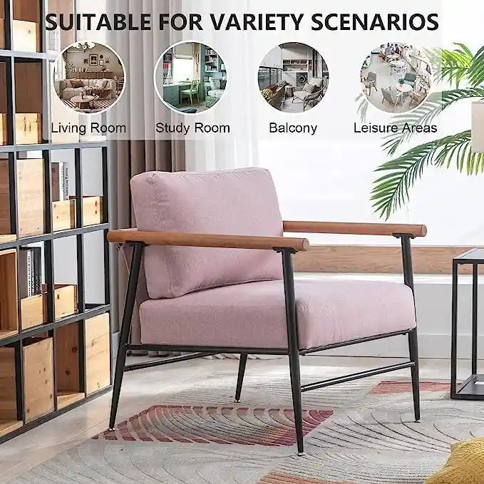 Comfy Simple Upholstered Single Armchair for Living Room