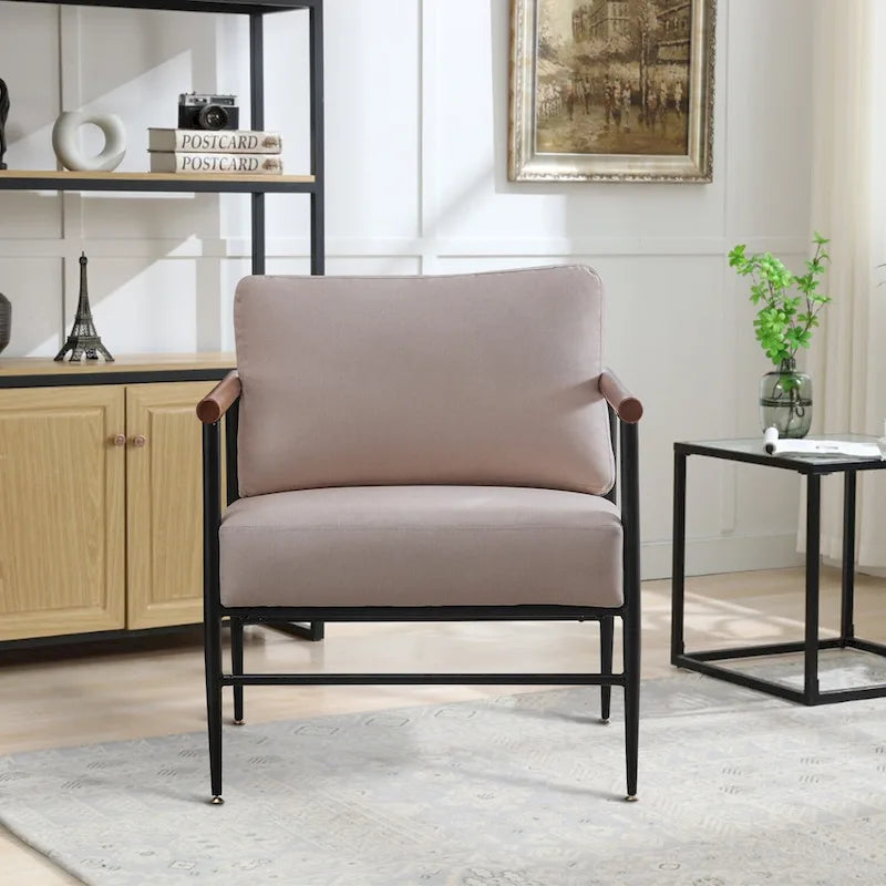 Comfy Simple Upholstered Single Armchair for Living Room