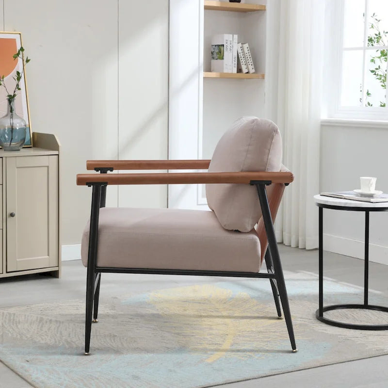 Comfy Simple Upholstered Single Armchair for Living Room
