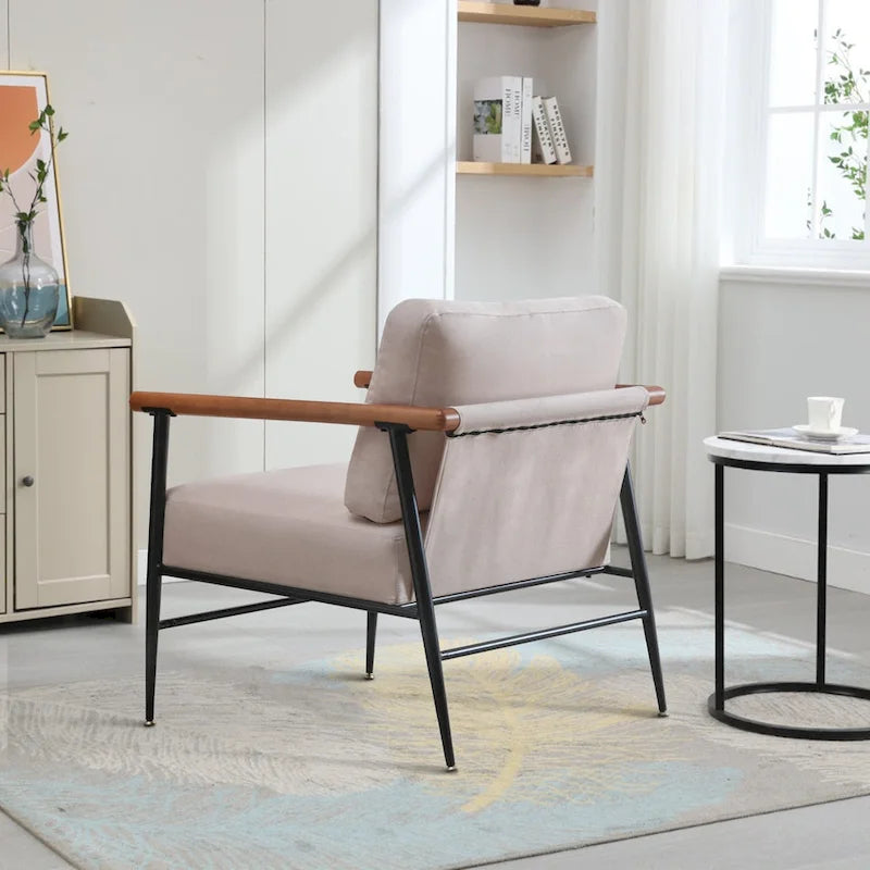 Comfy Simple Upholstered Single Armchair for Living Room