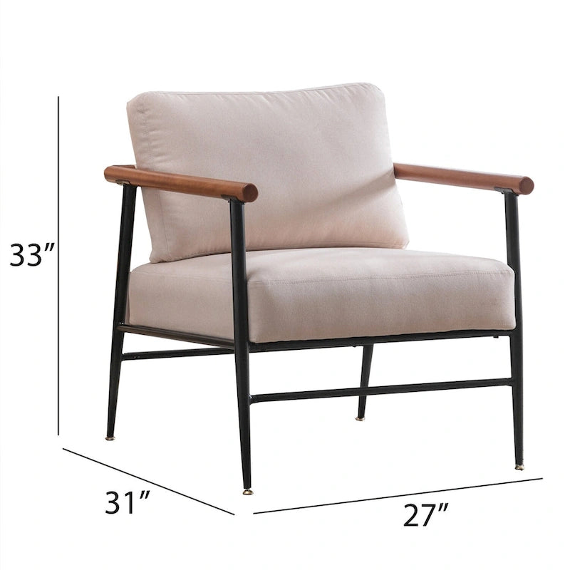 Comfy Simple Upholstered Single Armchair for Living Room