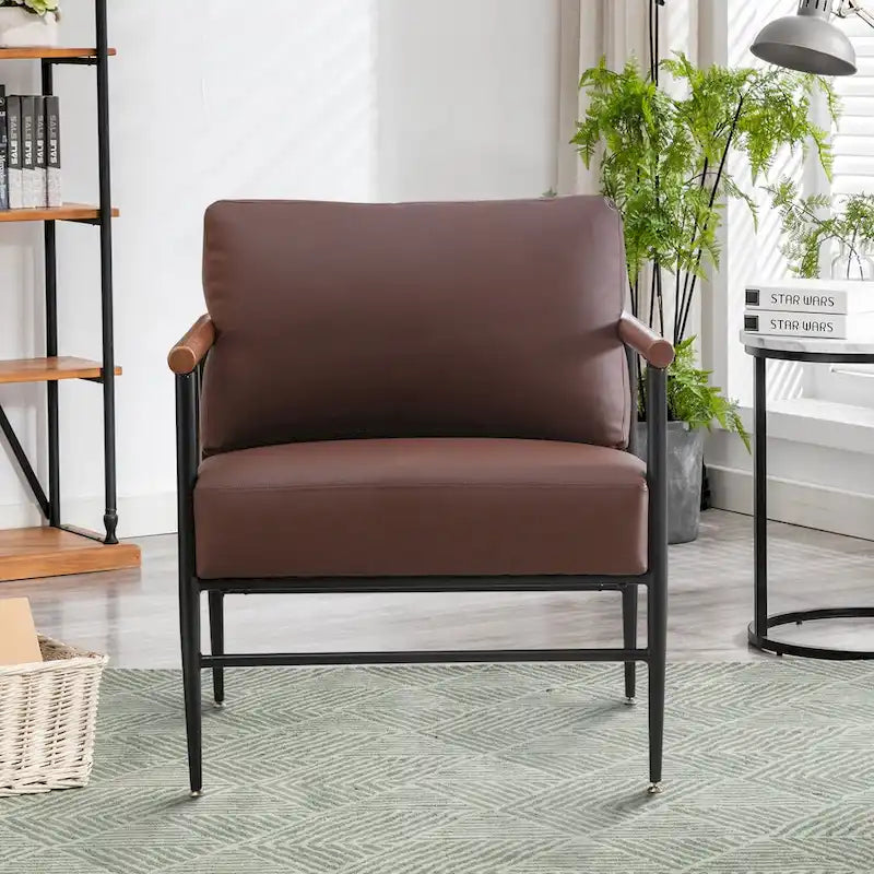 Comfy Simple Upholstered Single Armchair for Living Room