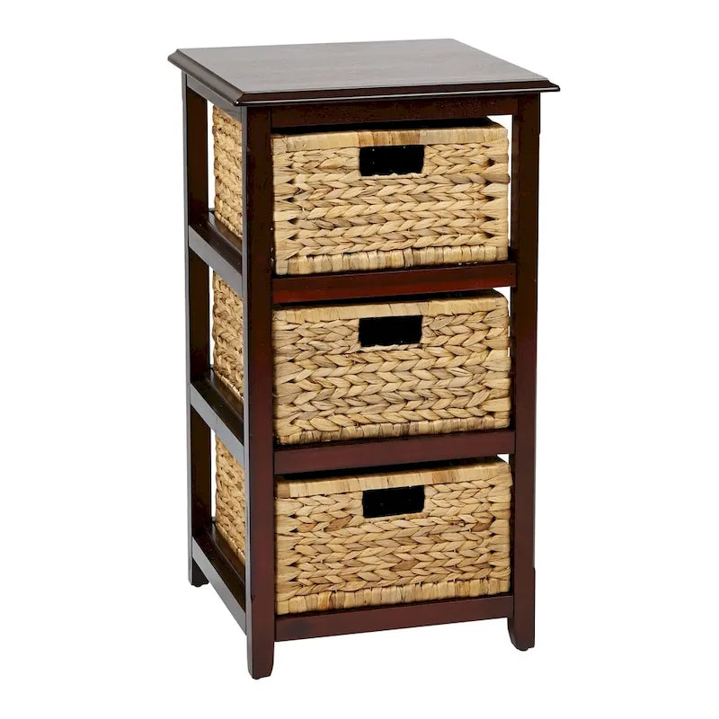 Braided Straw-grass Basket Storage Tower