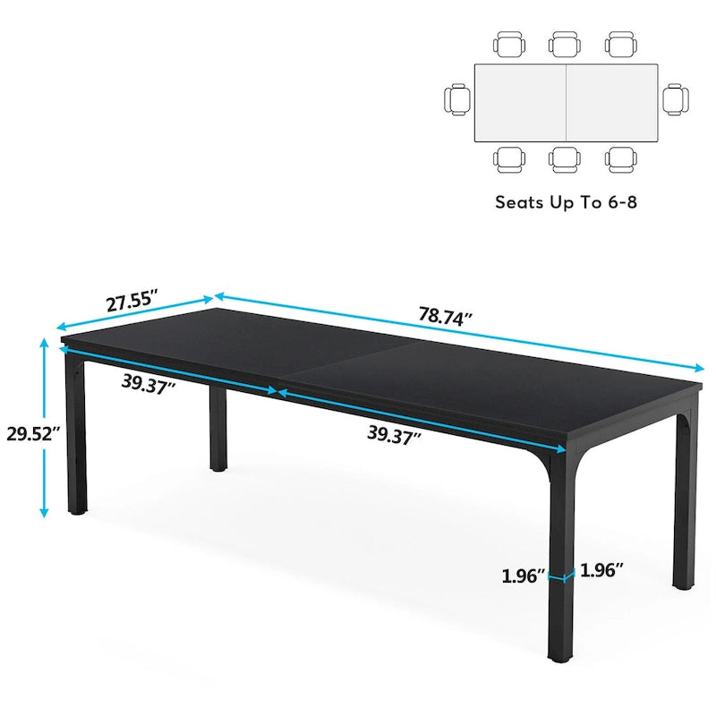 78.7 Inches Extra Long Computer Desk 2 Person Desk Large Writing Desk