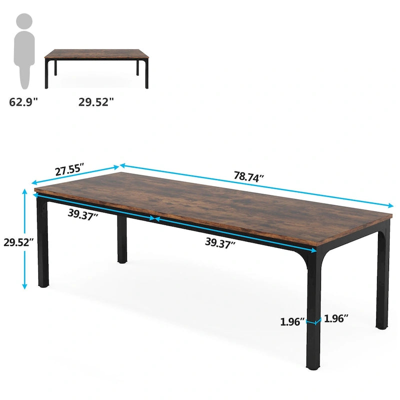 78.7 Inches Extra Long Computer Desk 2 Person Desk Large Writing Desk