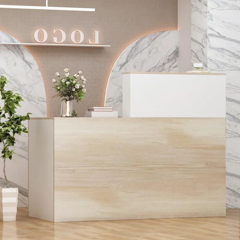 Peninsula Wood Reception Desk Working Desk Secretary Desk