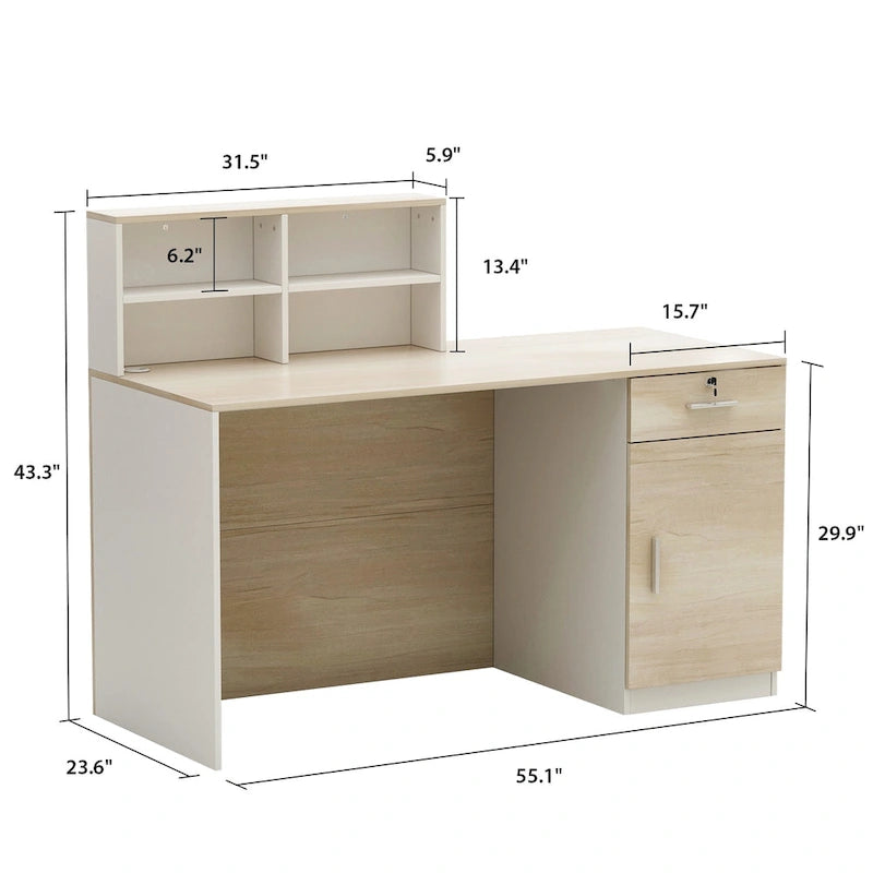 Peninsula Wood Reception Desk Working Desk Secretary Desk