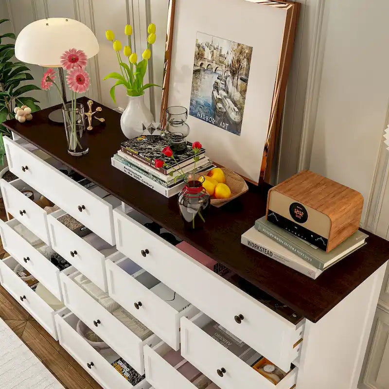 61W Legant 12-Drawer Dresser for Modern Home Decor Accent Cabinet