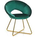 Modern Velvet Accent Chair Upholstered Vanity Chair w/Golden