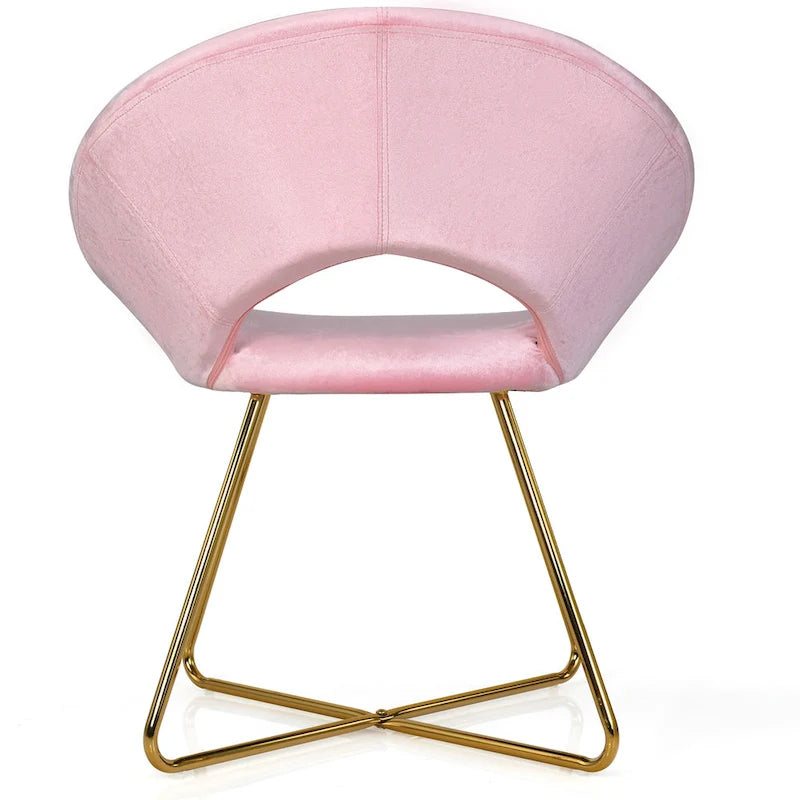Modern Velvet Accent Chair Upholstered Vanity Chair w/Golden