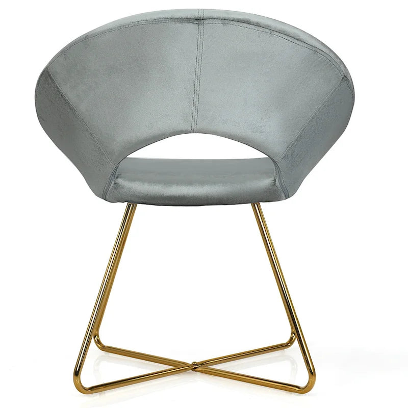 Modern Velvet Accent Chair Upholstered Vanity Chair w/Golden
