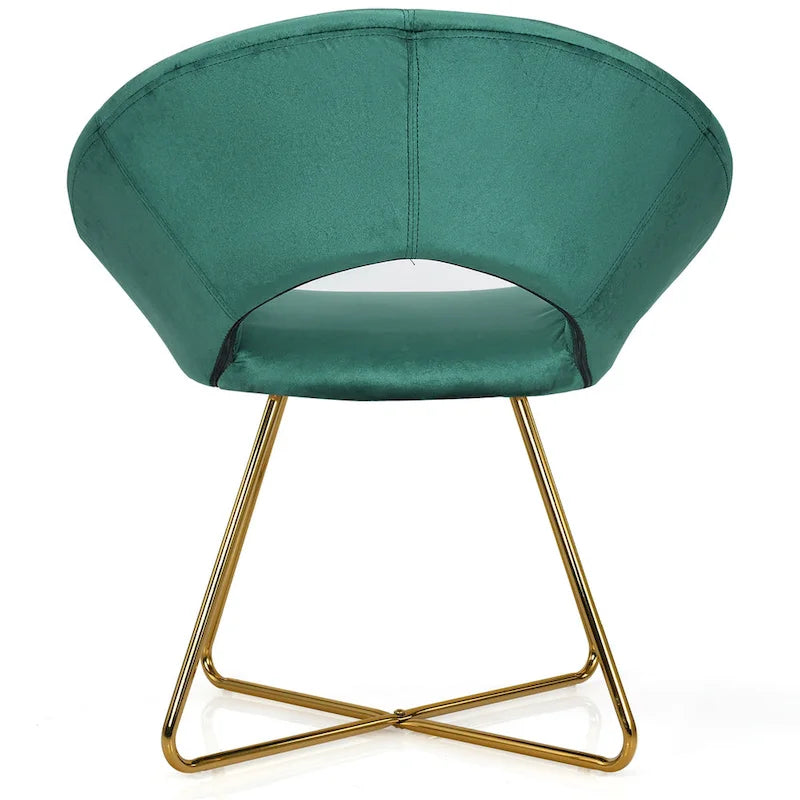 Modern Velvet Accent Chair Upholstered Vanity Chair w/Golden