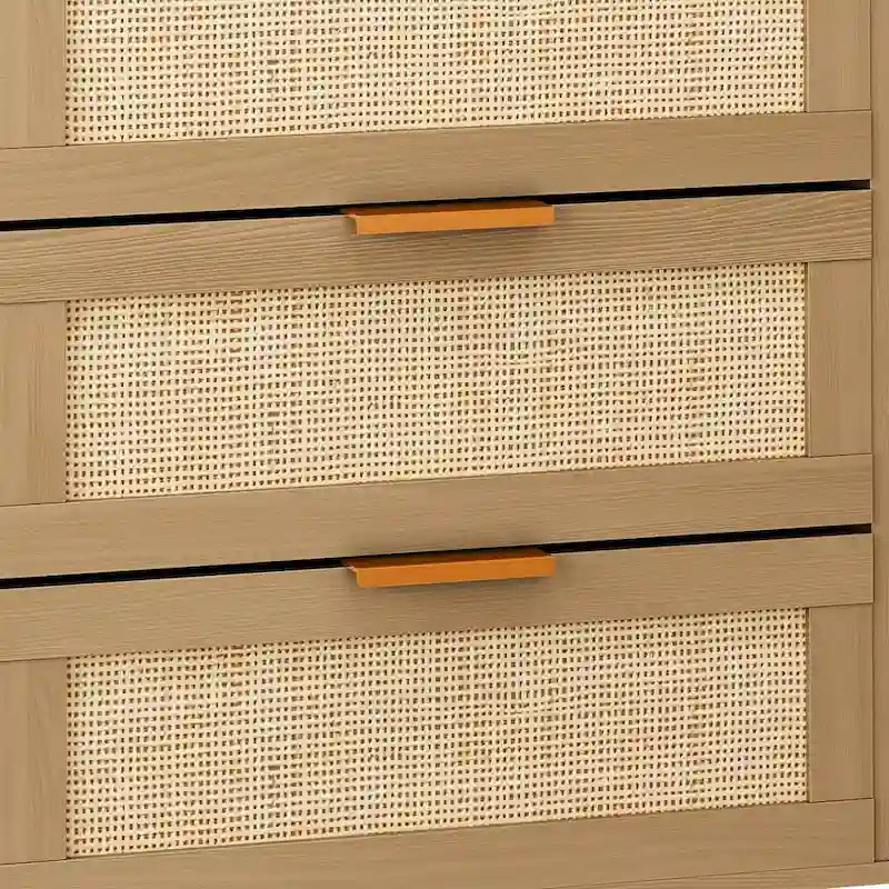 Rattan Drawer Dresser with 6 Drawers, Perfect for Bedroom and Living Room