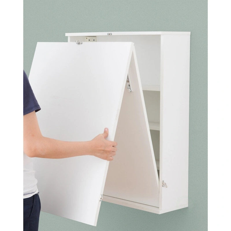 Wall Mount Laptop Fold-out Desk with Shelves