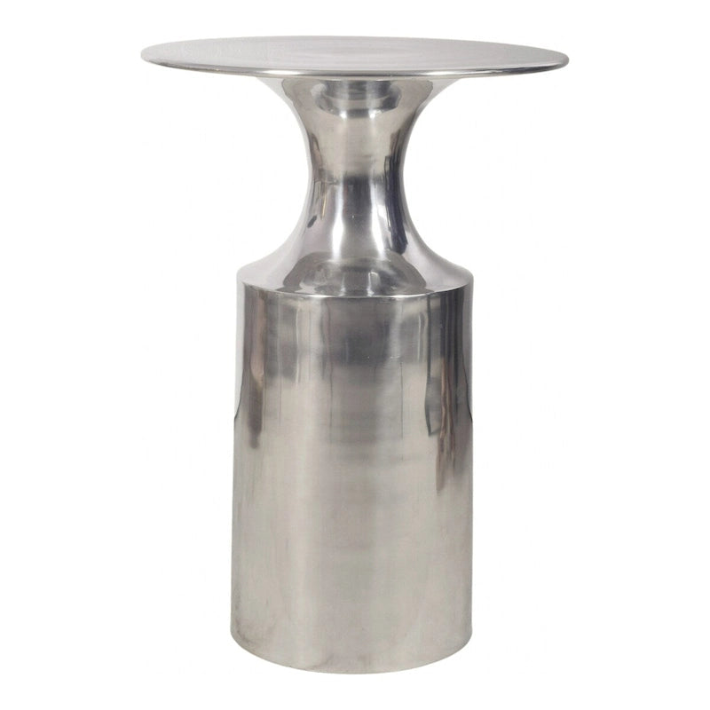 Polised Aluminum Accent Table - 14.5W x 14.5D x 21H