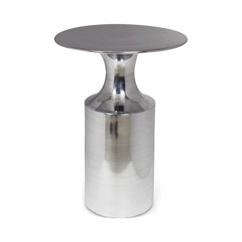 Polised Aluminum Accent Table - 14.5W x 14.5D x 21H