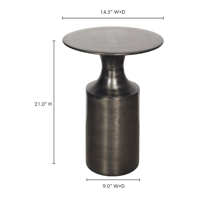 Polised Aluminum Accent Table - 14.5W x 14.5D x 21H