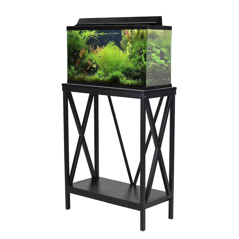 20 Steel X-Frame Aquarium Stand in Black