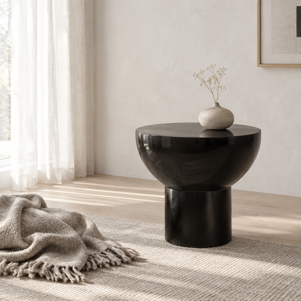 Nordic Style Black Sculptural Side Table