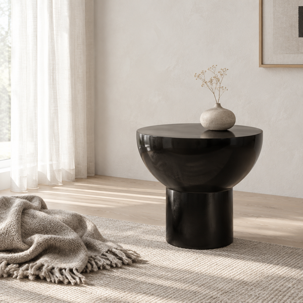 Nordic Style Black Sculptural Side Table